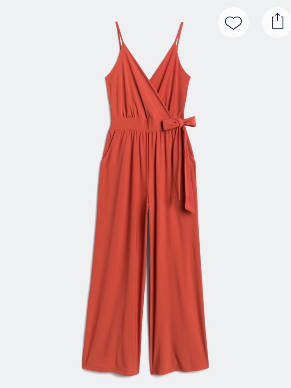 Kaileigh Rochelle Sleeveless Wrap Jumpsuit in Rust